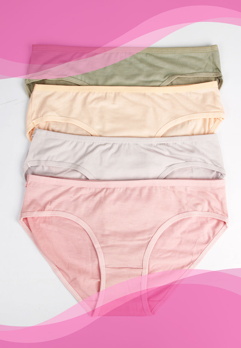 Ladies Plain Cotton Stretch Undies | Dozen