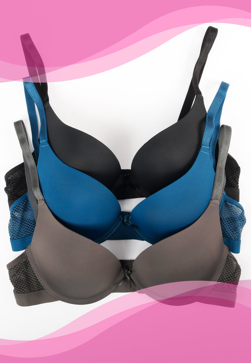 Padded Lightweight Wired Bra Non-removable Strap