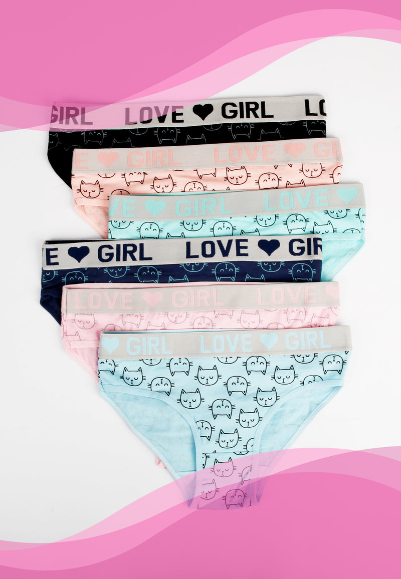 Ladies Cotton Basic Panty Love-Girl | Dozen