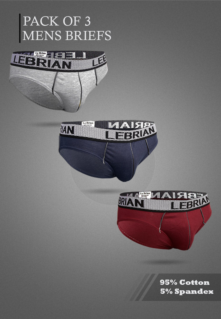 LeBrian Cotton 3-in-1 Men's Briefs