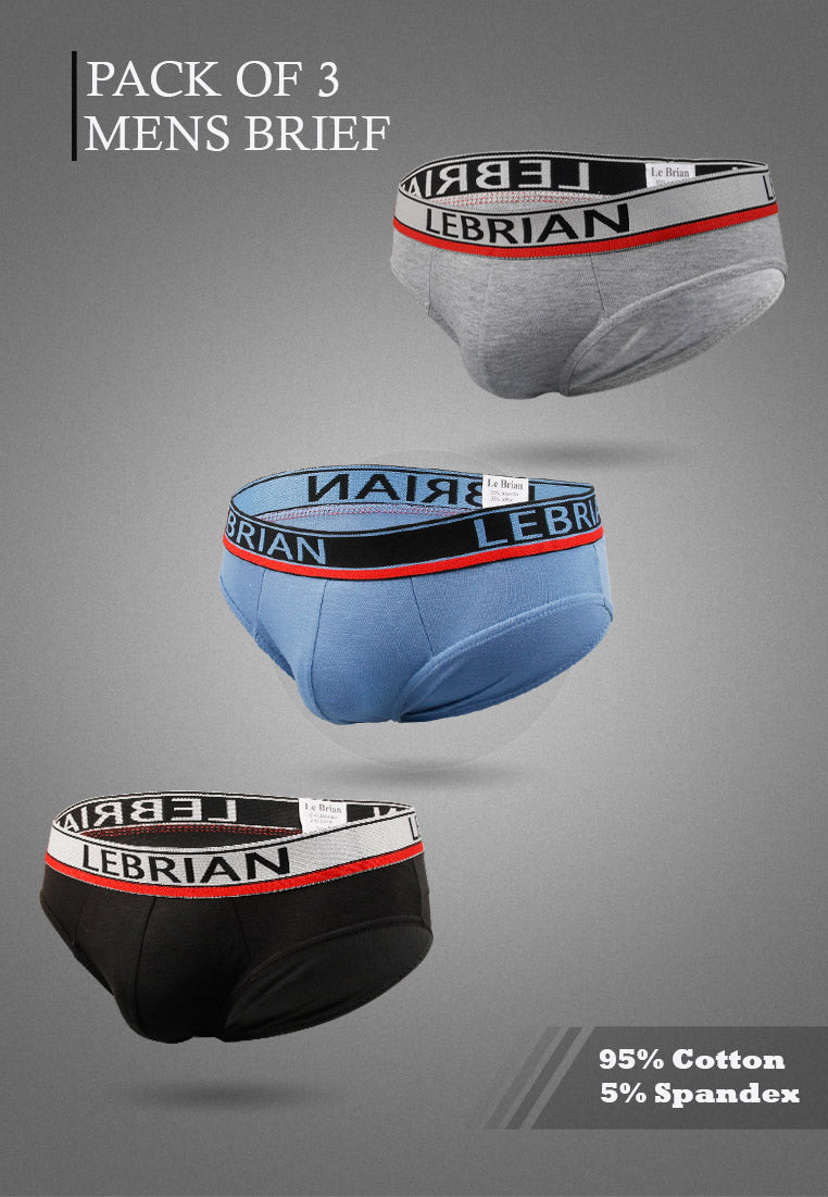 LeBrian Cotton 3-in-1 Men's Briefs