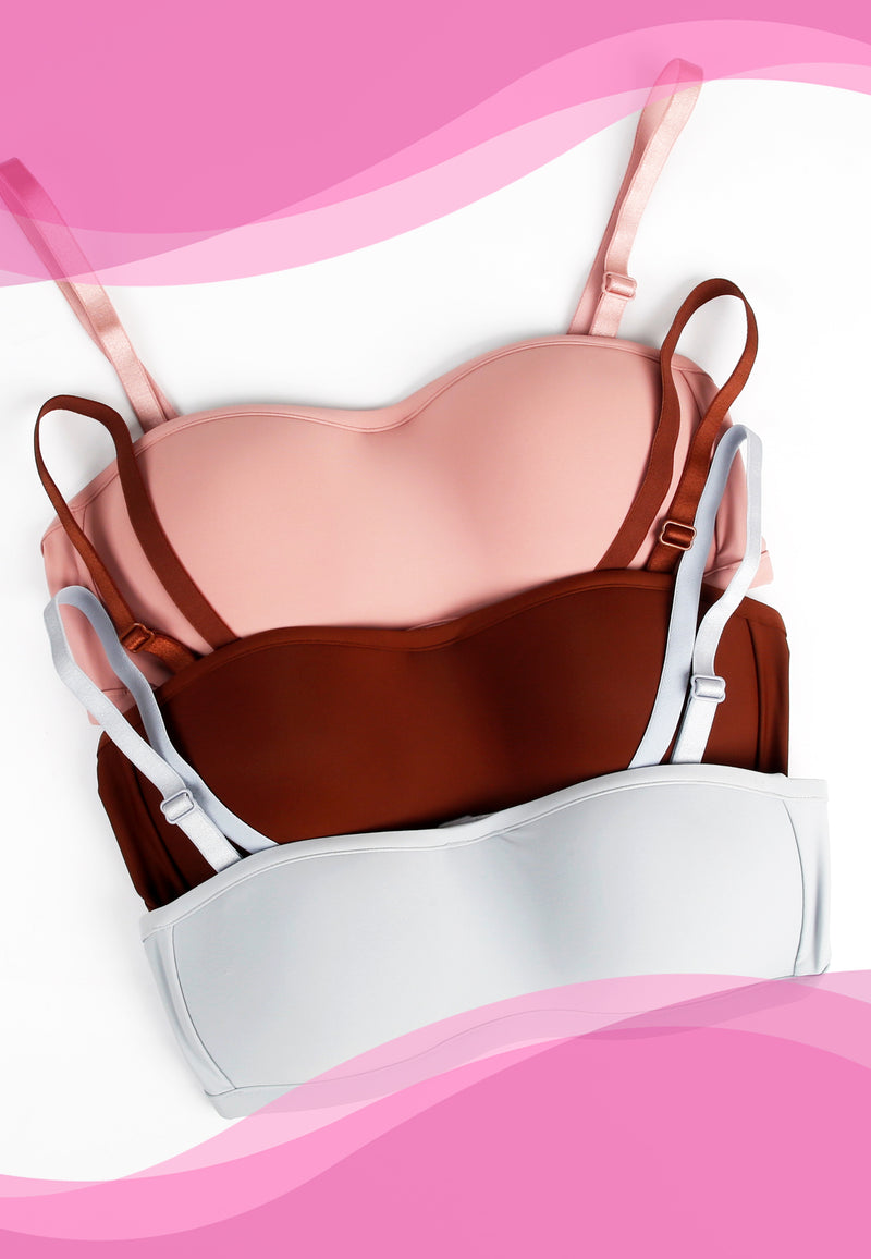 New Padded Non-wire Plain Brassiere Removable Straps