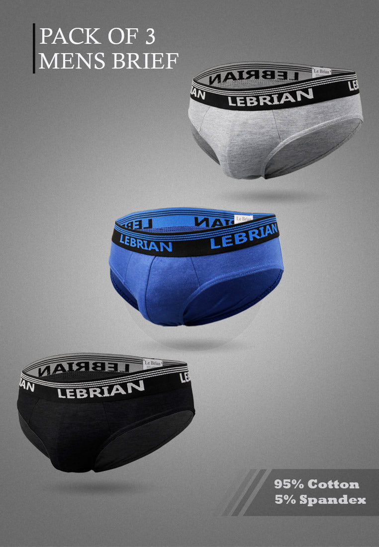 LeBrian Cotton 3-in-1 Men's Briefs