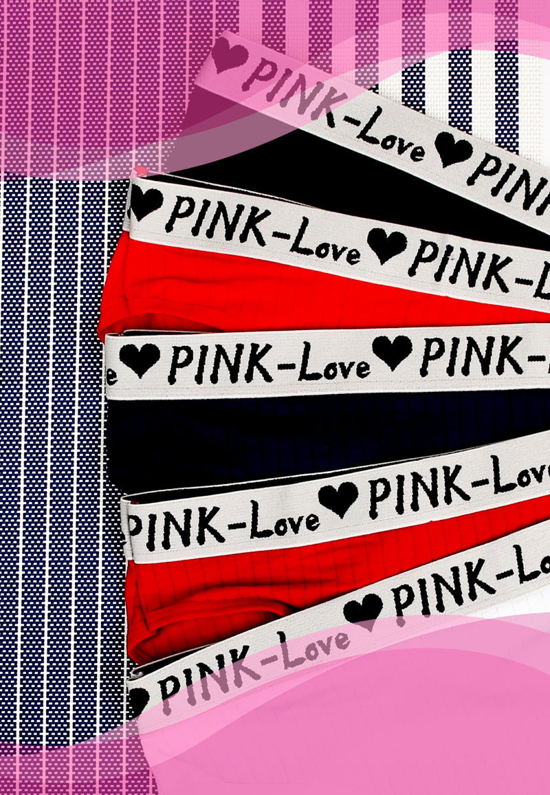 Ladies Pink-Love Basic Cotton Panty | Dozen