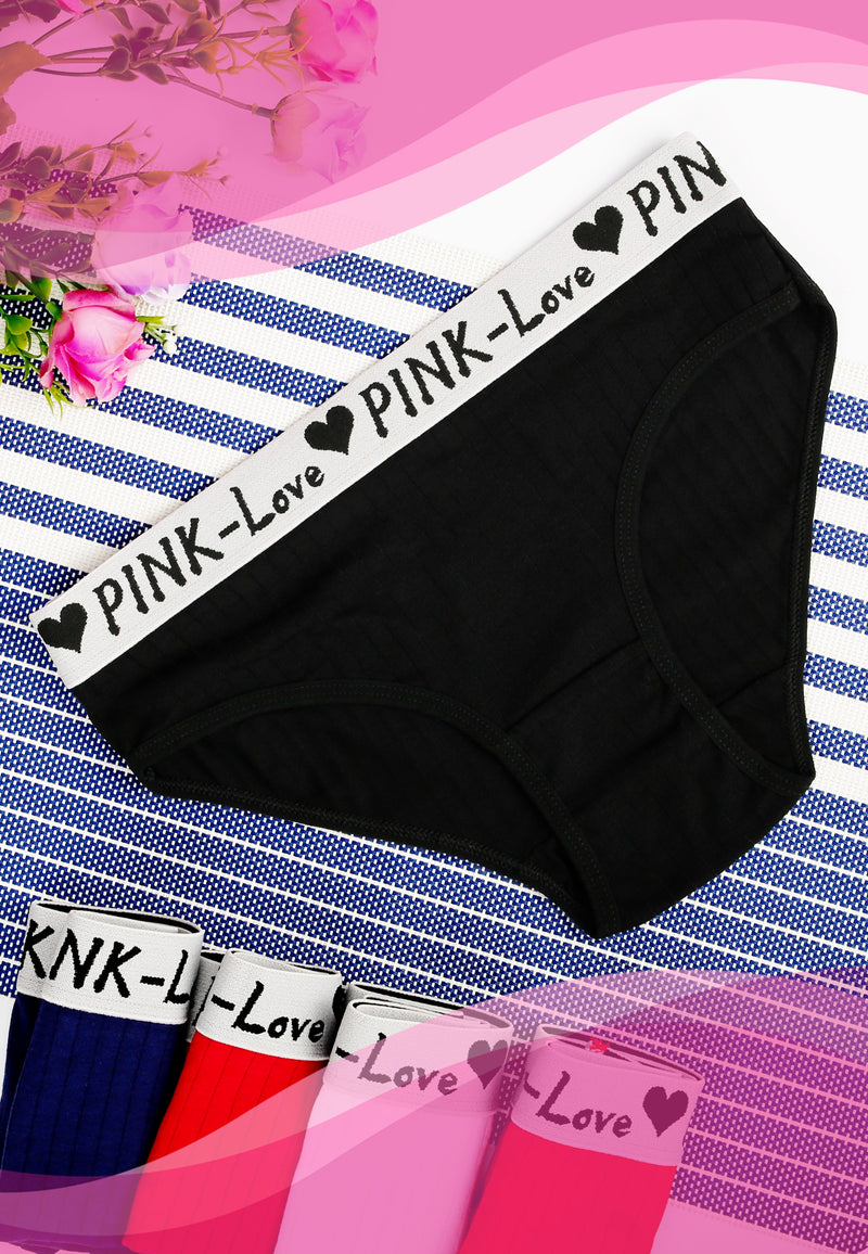 Ladies Pink-Love Basic Cotton Panty | Dozen