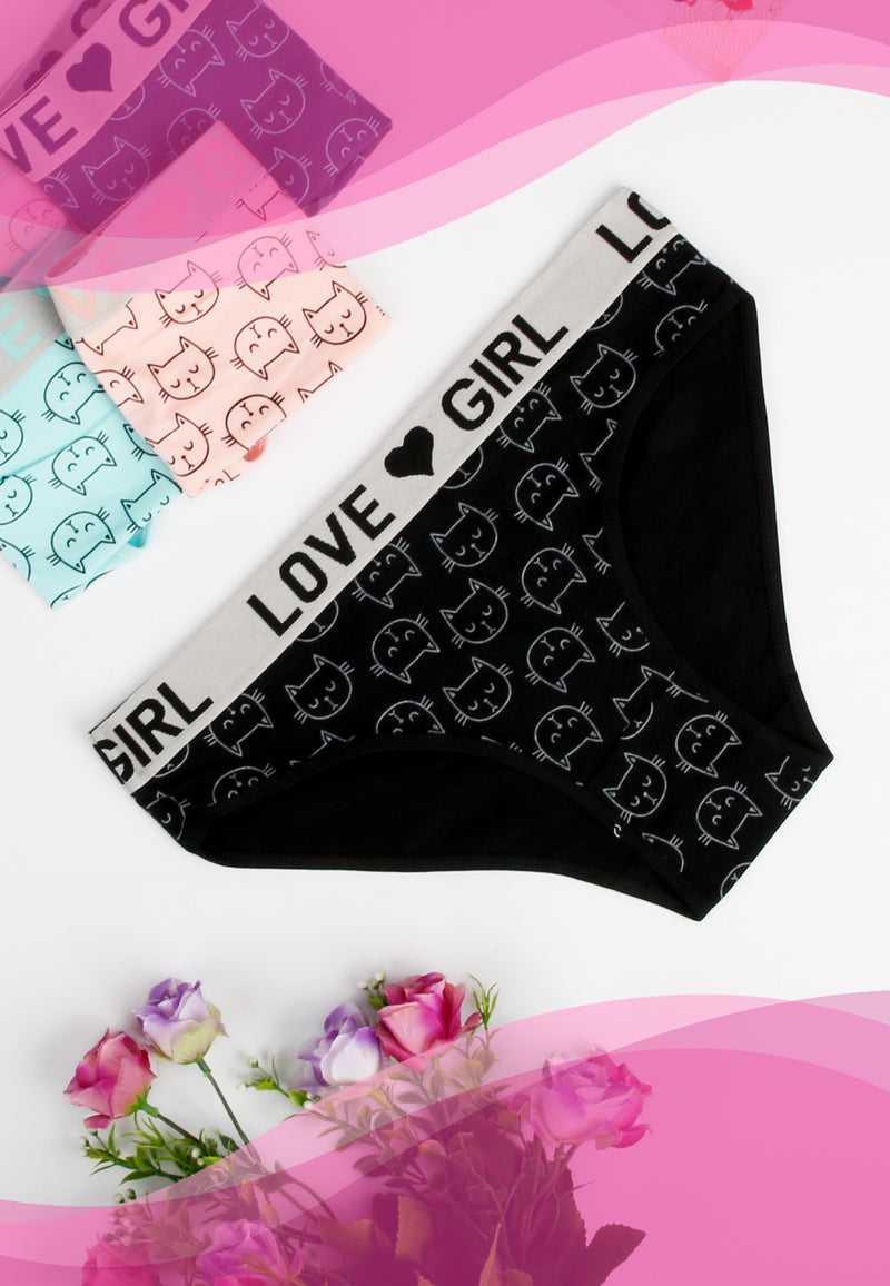 Ladies Cotton Basic Panty Love-Girl | Dozen