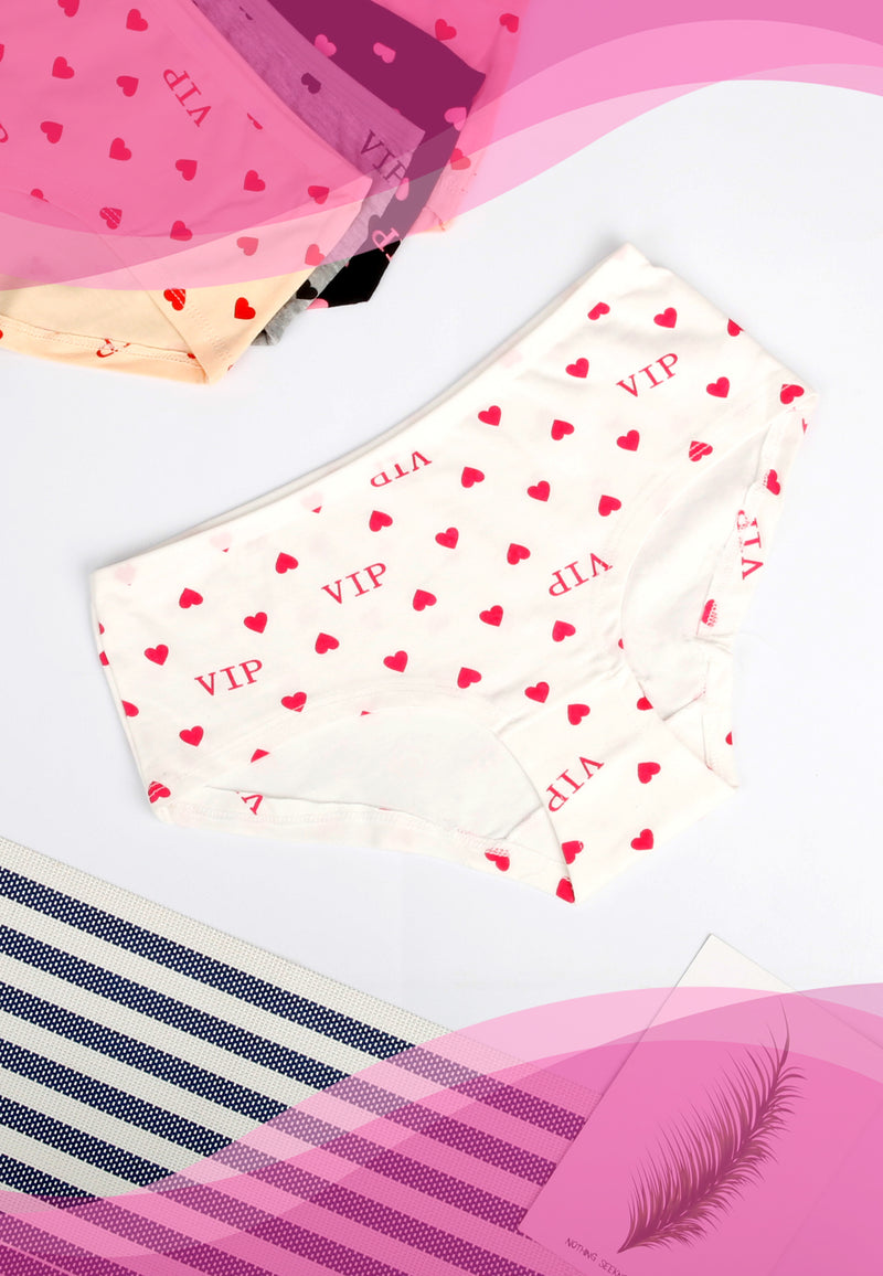 VIP Ladies Cotton Panty Minimal Heart Design | Dozen