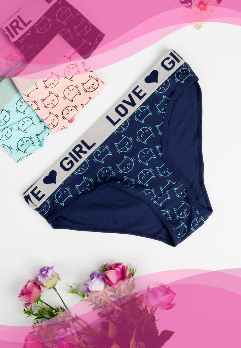 Ladies Cotton Basic Panty Love-Girl | Dozen