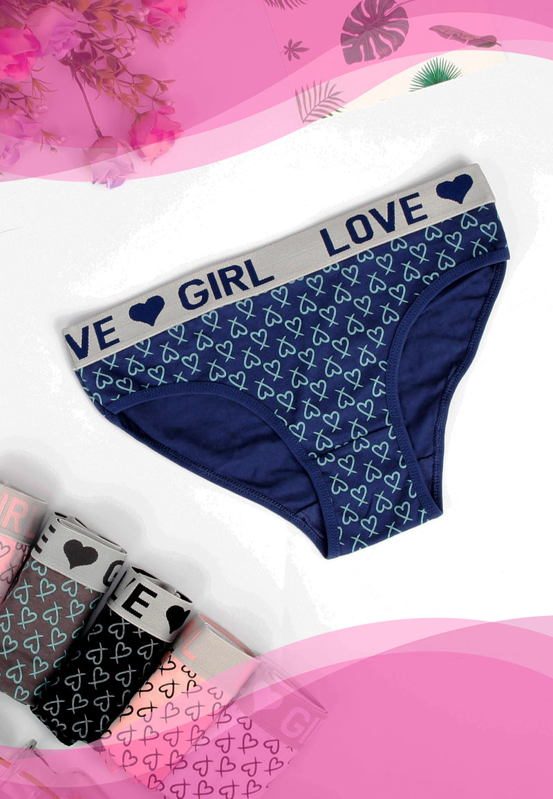 Ladies Cotton Panty Minimal Heart Design | Dozen