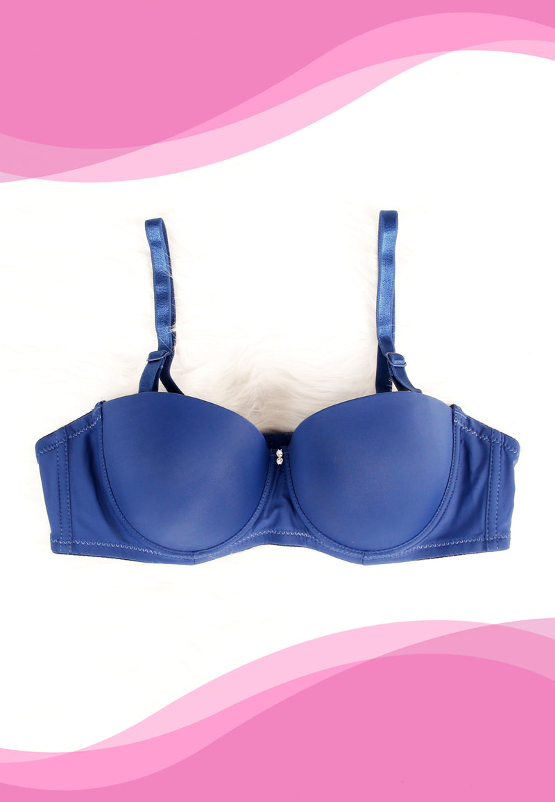 Plain Padded Underwired Strapless Brassiere