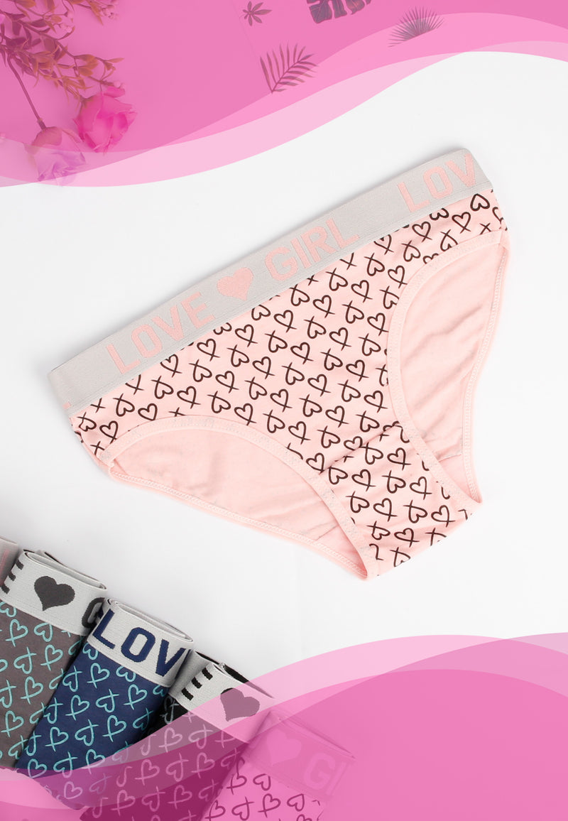 Ladies Cotton Panty Minimal Heart Design | Dozen