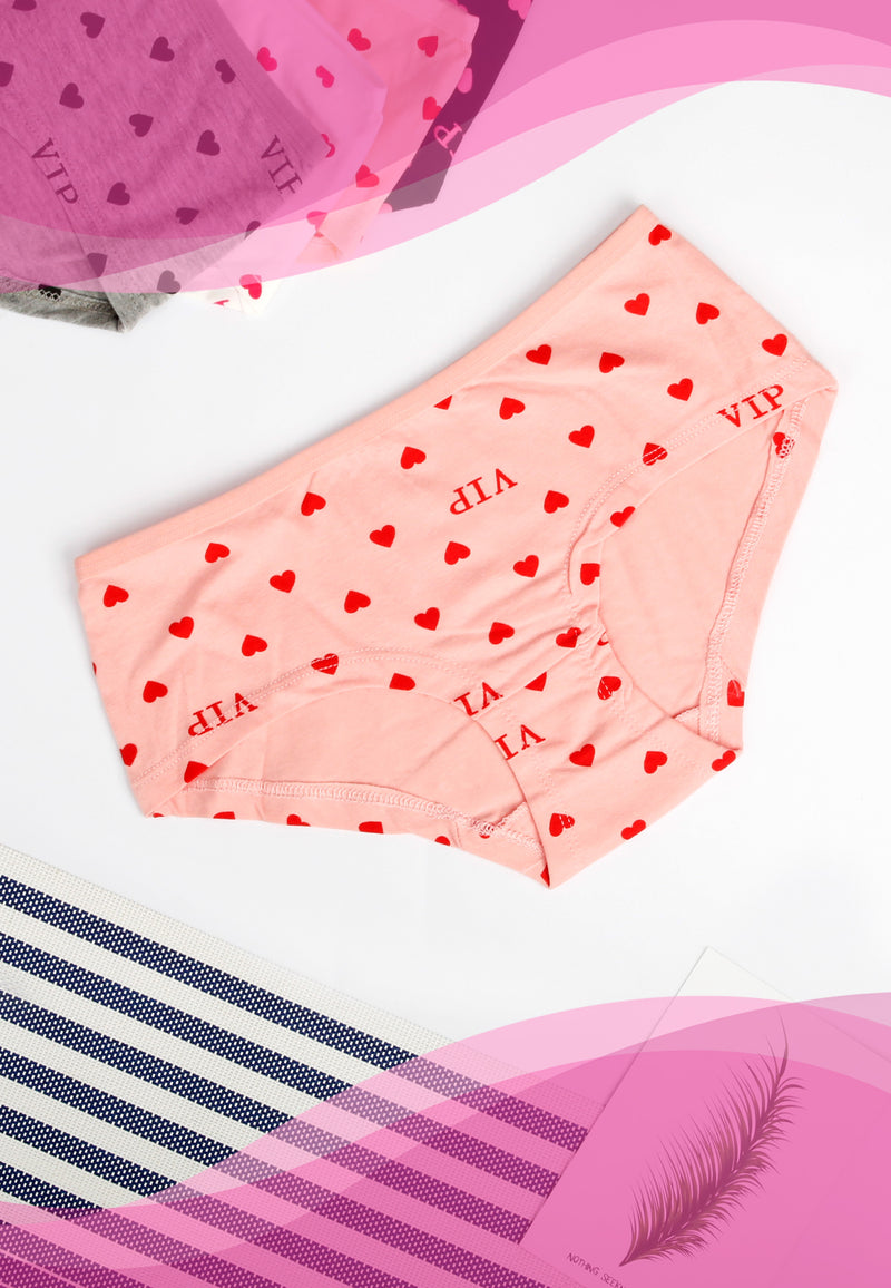 VIP Ladies Cotton Panty Minimal Heart Design | Dozen