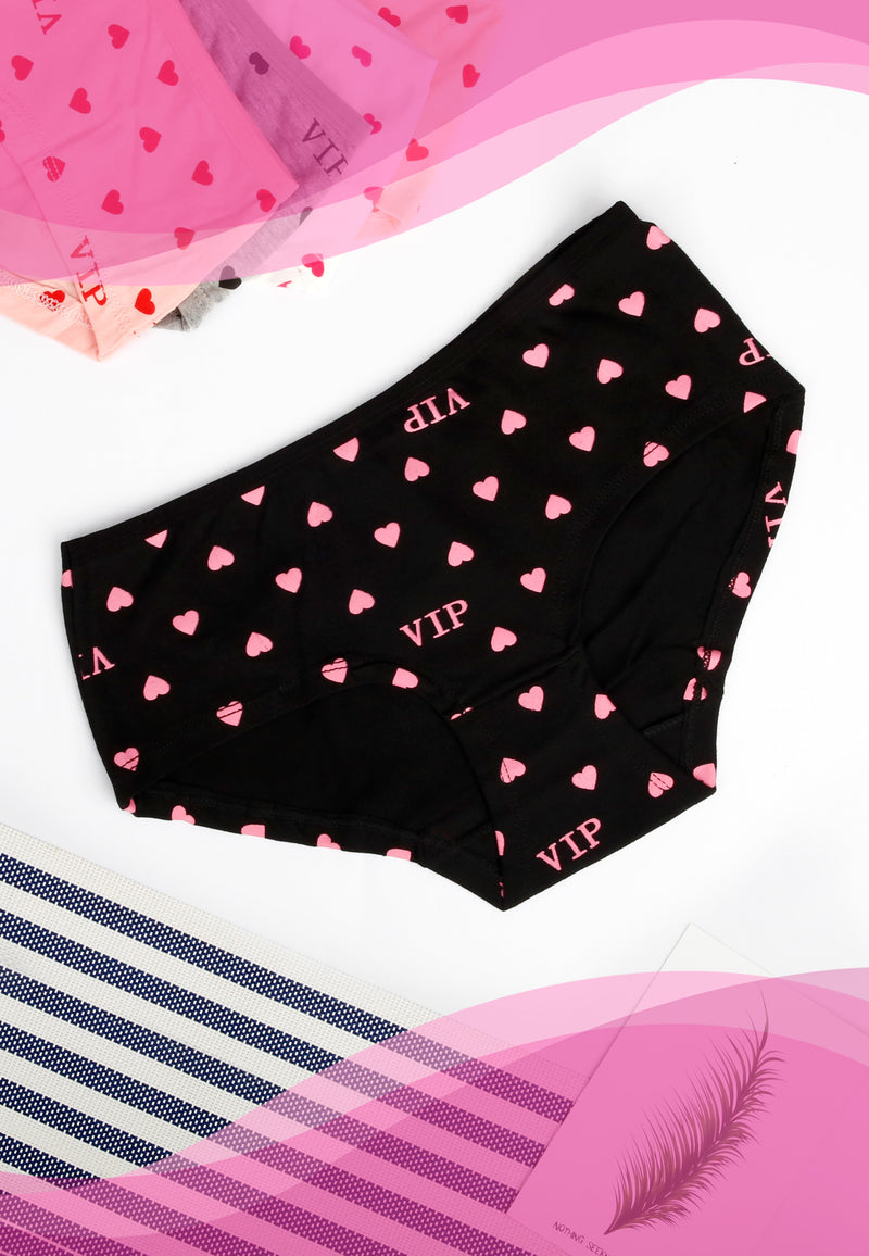 VIP Ladies Cotton Panty Minimal Heart Design | Dozen