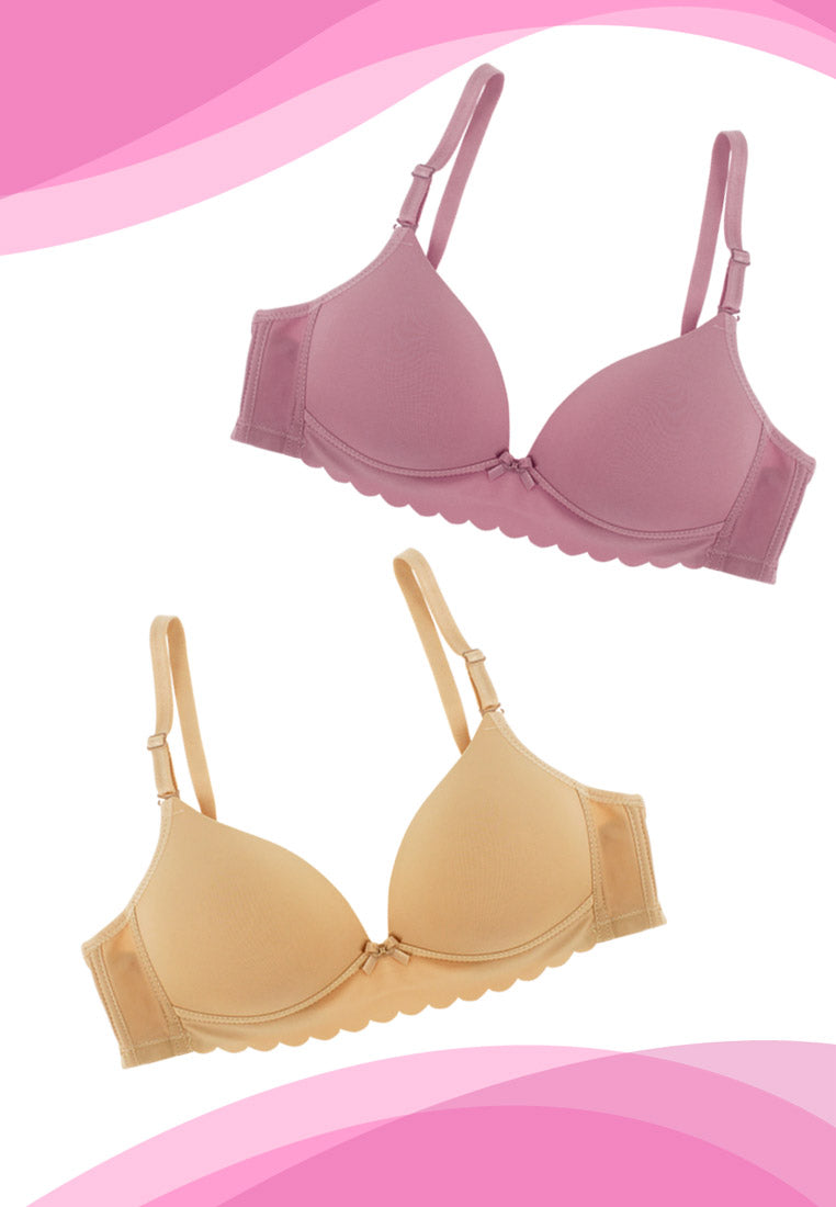 Scallop Padded Push-Up Soft-Cup Non-Wire Bra