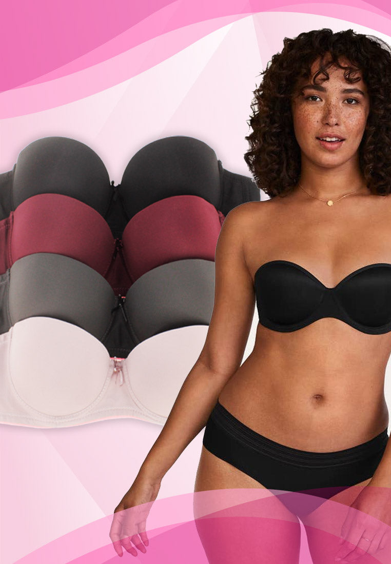 Strapless Padded Push-Up Underwire Bra