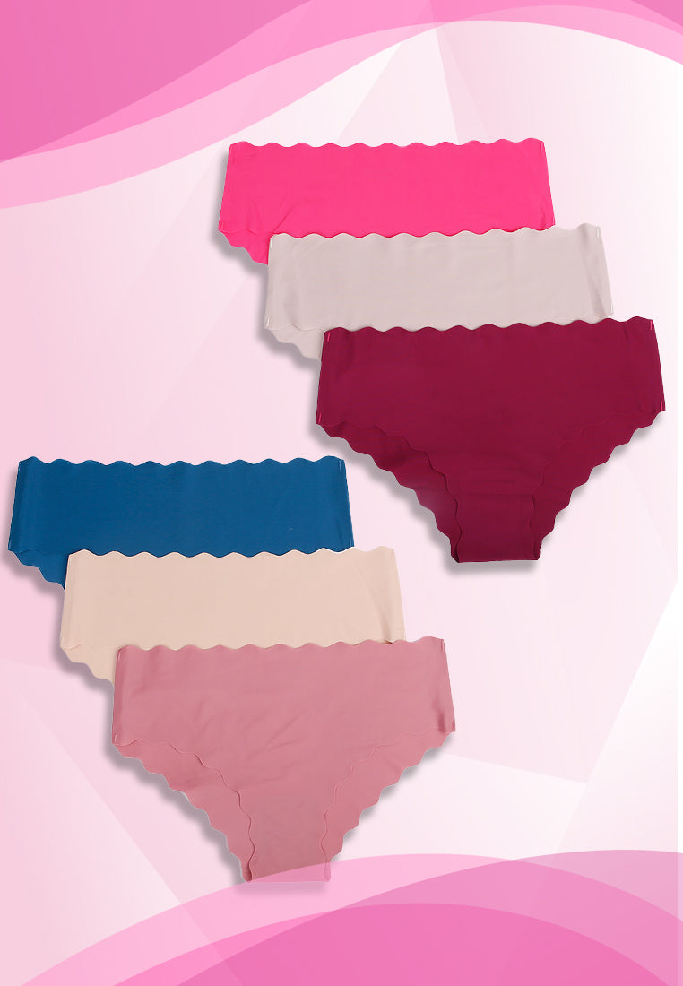 Ice Silk Seamless Scallop Hem Bikini Panty | Dozen