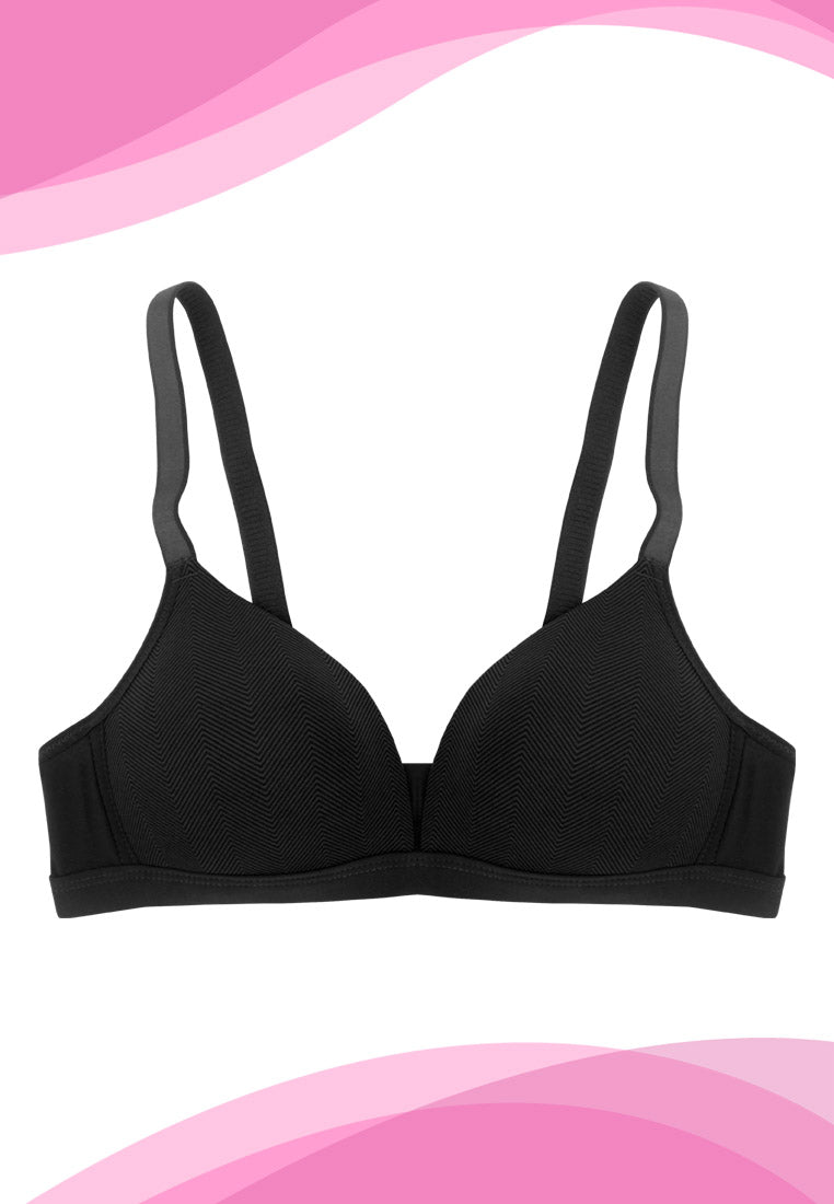 Soft-Padded T-Shirt Wide Strap Non-Wire Bra