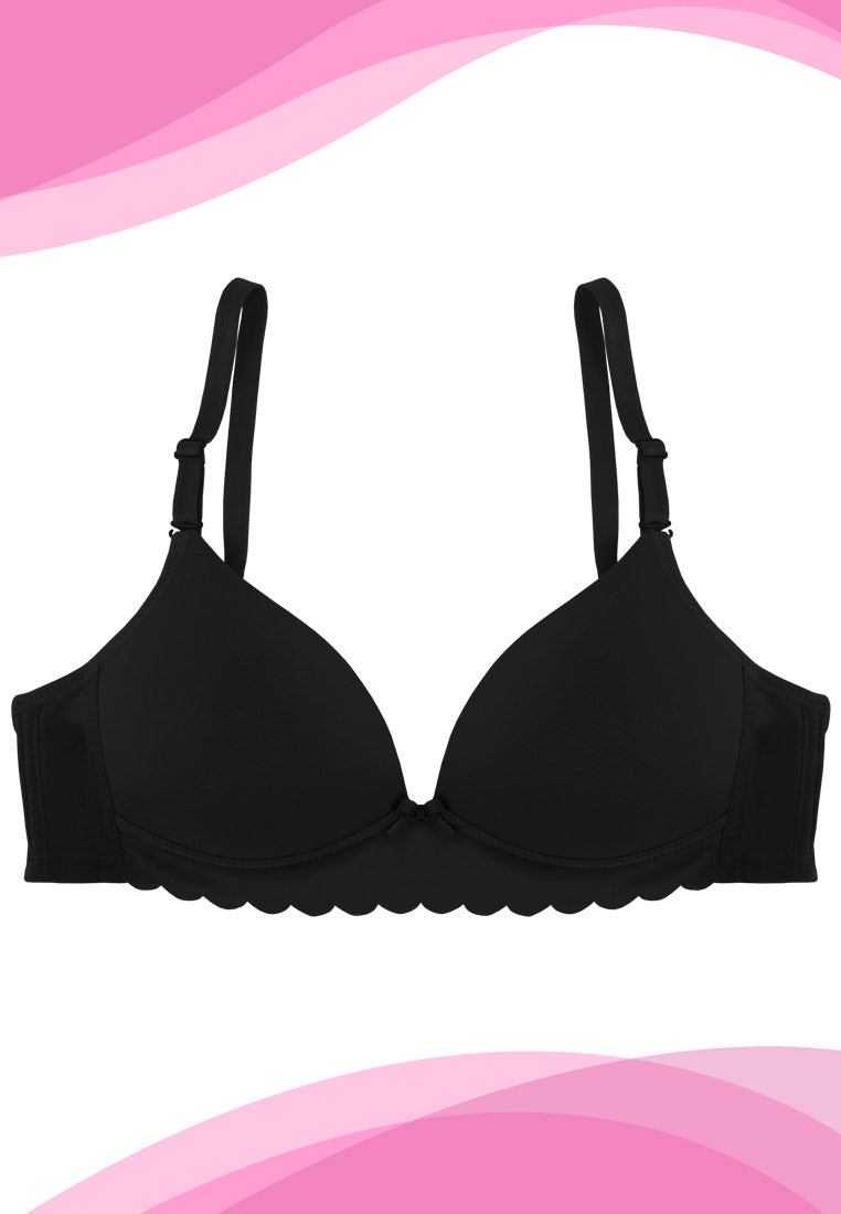 Scallop Padded Push-Up Soft-Cup Non-Wire Bra