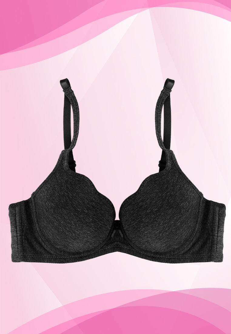 Push-Up Padded Scallop Cups Underwire Bra