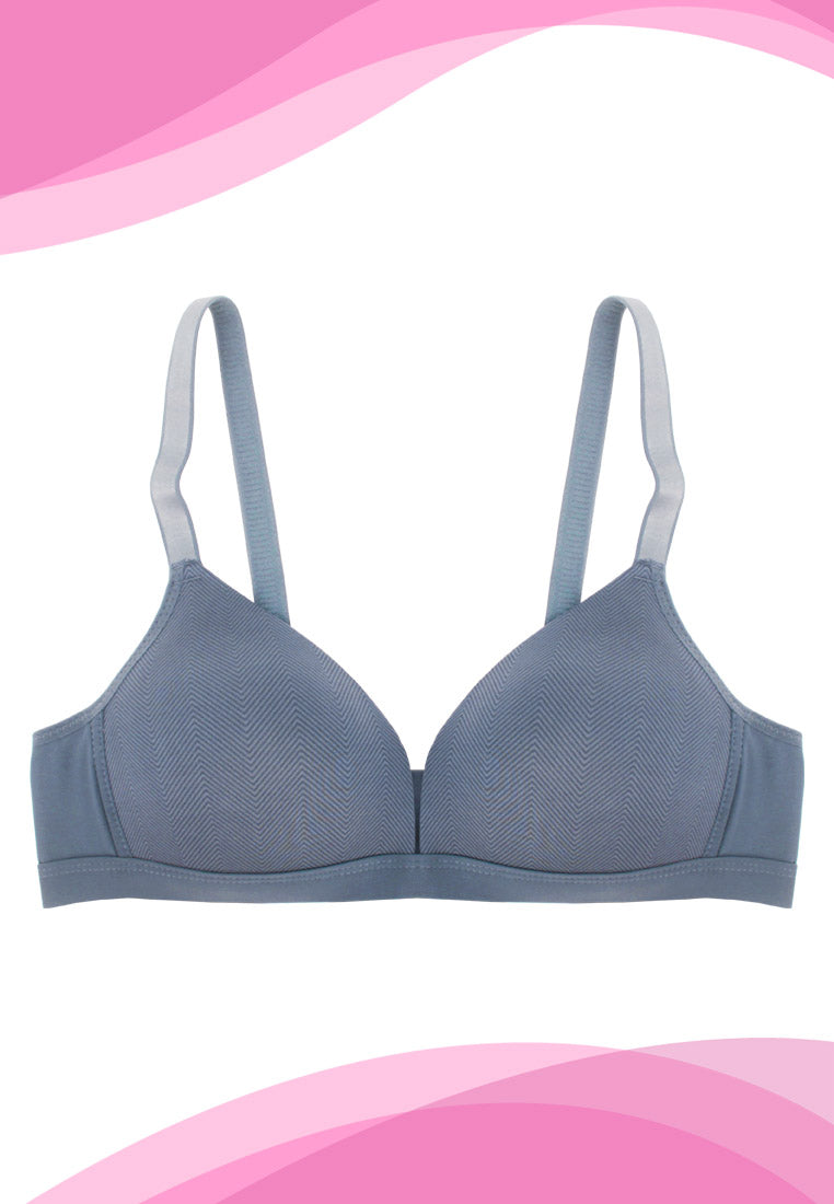 Soft-Padded T-Shirt Wide Strap Non-Wire Bra