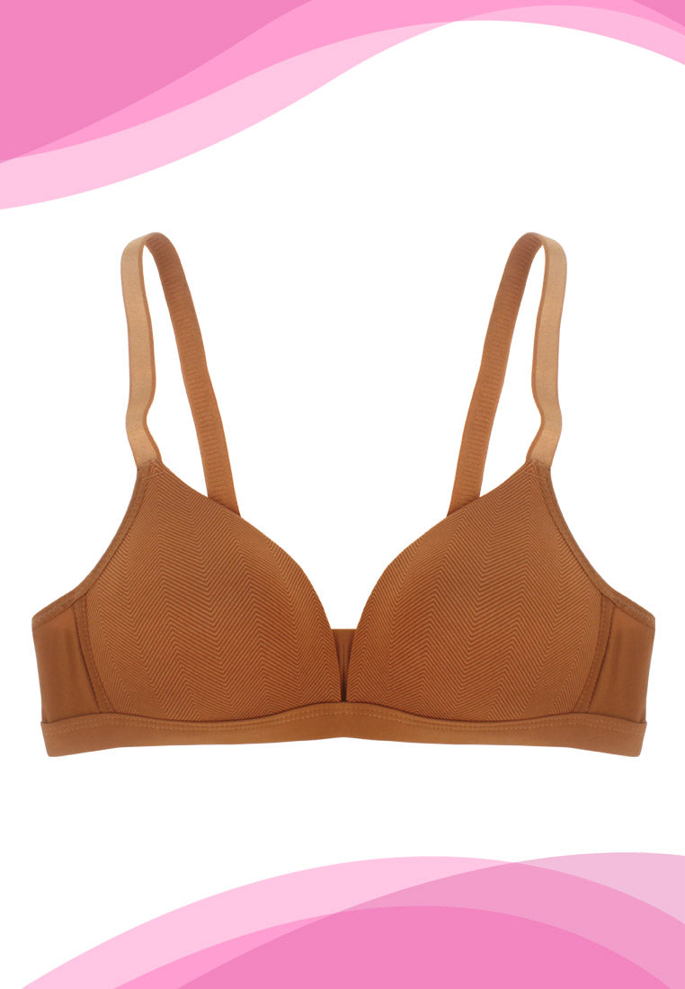 Soft-Padded T-Shirt Wide Strap Non-Wire Bra