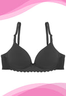 Scallop Padded Push-Up Soft-Cup Non-Wire Bra