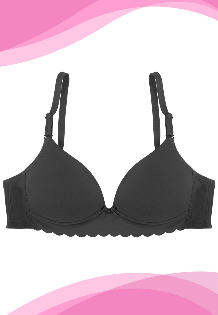 Scallop Padded Push-Up Soft-Cup Non-Wire Bra