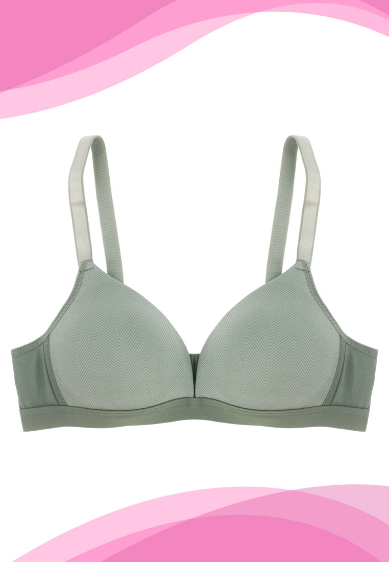 Soft-Padded T-Shirt Wide Strap Non-Wire Bra