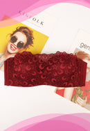 Lace Bandeau Cami Strapless Padded Underwire Bra