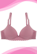 Scallop Padded Push-Up Soft-Cup Non-Wire Bra