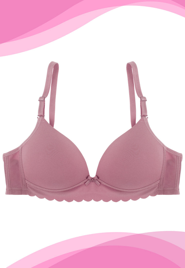 Scallop Padded Push-Up Soft-Cup Non-Wire Bra