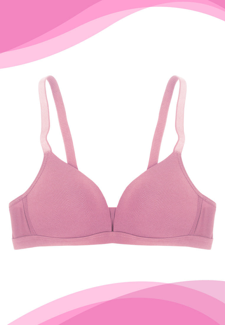 Soft-Padded T-Shirt Wide Strap Non-Wire Bra