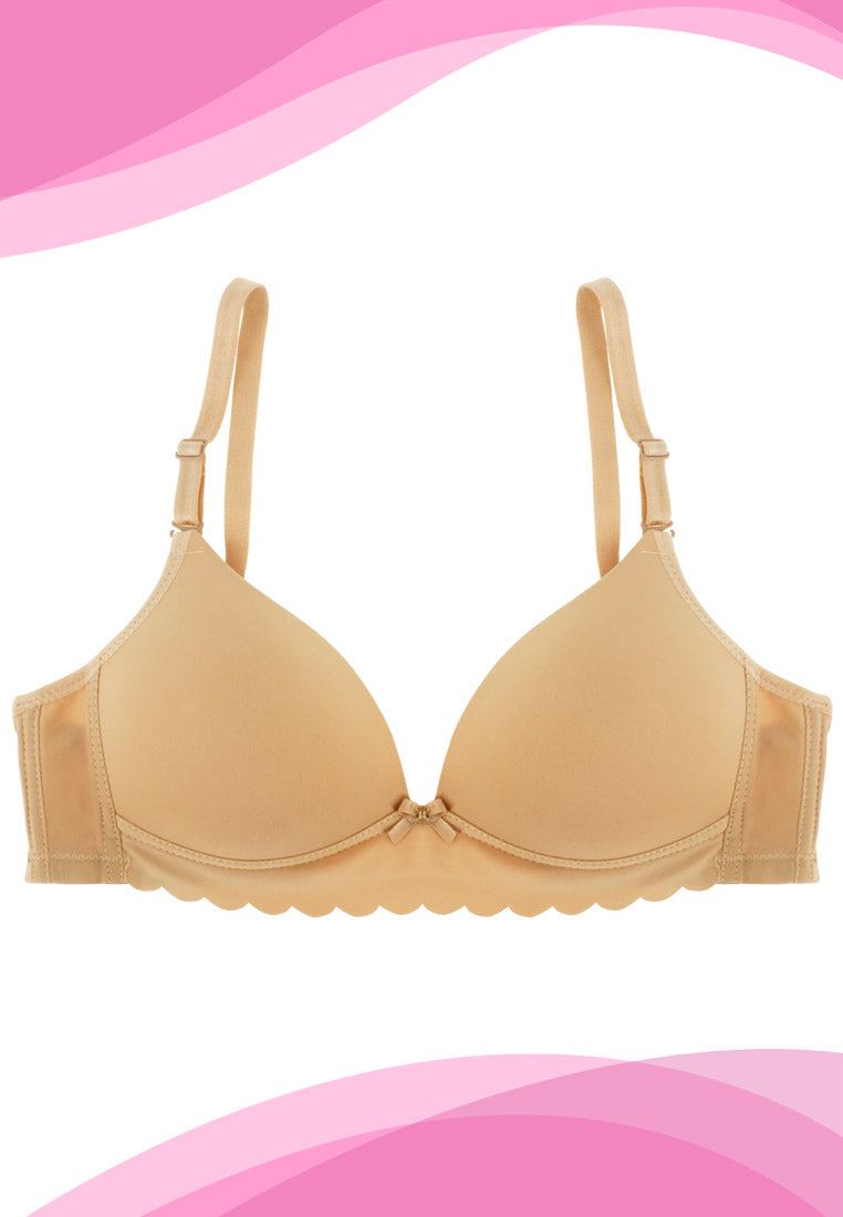 Scallop Padded Push-Up Soft-Cup Non-Wire Bra